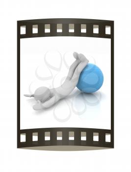 3d man exercising position on fitness ball. My biggest pilates series