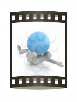 3d man exercising position on fitness ball. My biggest pilates series