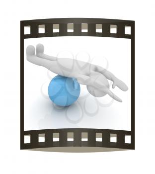 3d man exercising position on fitness ball. My biggest pilates series