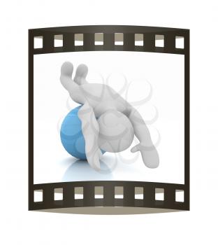 3d man exercising position on fitness ball. My biggest pilates series