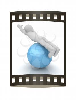 3d man exercising position on fitness ball. My biggest pilates series