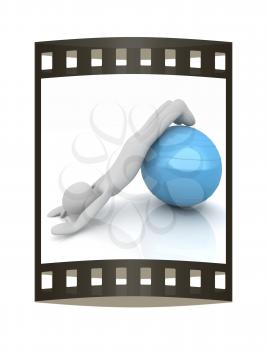 3d man exercising position on fitness ball. My biggest pilates series