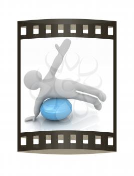 3d man exercising position on fitness ball. My biggest pilates series