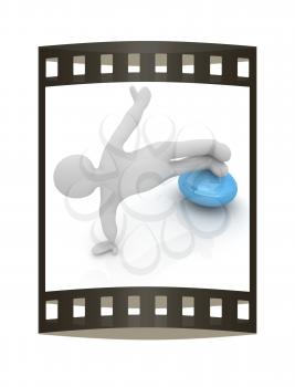 3d man exercising position on fitness ball. My biggest pilates series