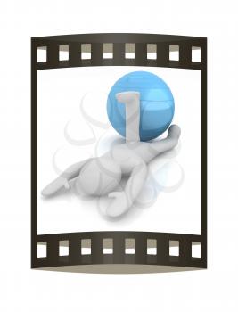 3d man exercising position on fitness ball. My biggest pilates series