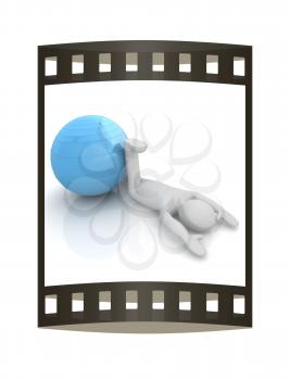 3d man exercising position on fitness ball. My biggest pilates series