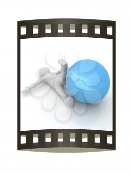 3d man exercising position on fitness ball. My biggest pilates series