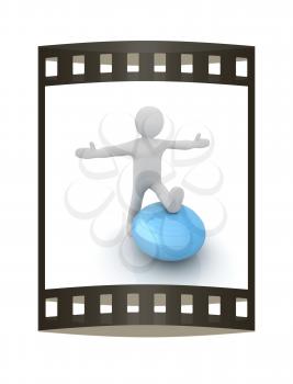 3d man exercising position on fitness ball. My biggest pilates series