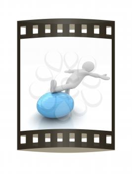 3d man exercising position on fitness ball. My biggest pilates series