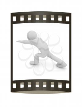 3d man isolated on white. Series: morning exercises - flexibility exercises and stretching