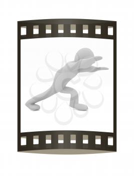 3d man isolated on white. Series: morning exercises - flexibility exercises and stretching