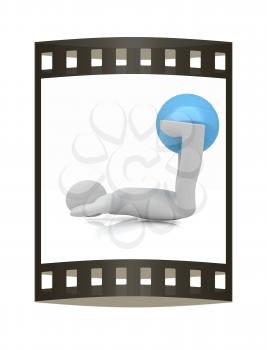 3d man exercising position on fitness ball. My biggest pilates series