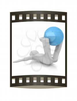 3d man exercising position on fitness ball. My biggest pilates series