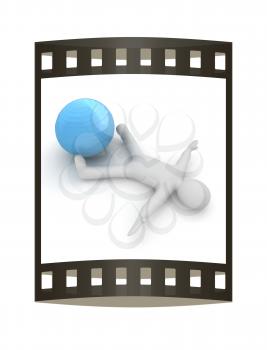 3d man exercising position on fitness ball. My biggest pilates series