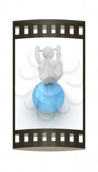 3d man exercising position on fitness ball. My biggest pilates series