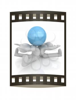 3d man exercising position on fitness ball. My biggest pilates series
