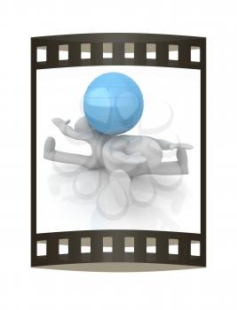 3d man exercising position on fitness ball. My biggest pilates series