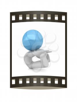 3d man exercising position on fitness ball. My biggest pilates series