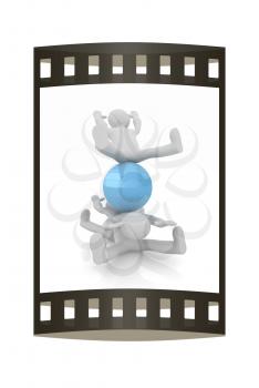 3d man exercising position on fitness ball. My biggest pilates series