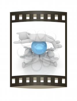 3d man exercising position on fitness ball. My biggest pilates series