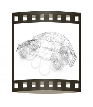 3d model retro car