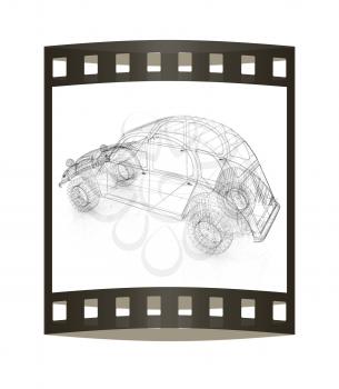 3d model retro car