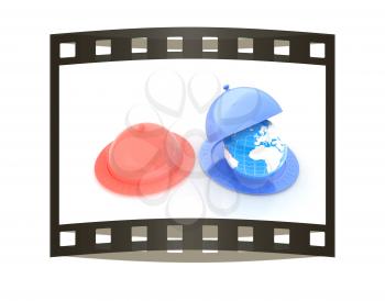 Serving dome or Cloche and Earth