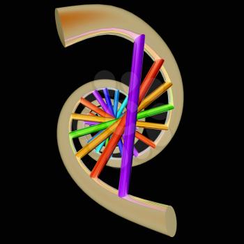 DNA structure model on white