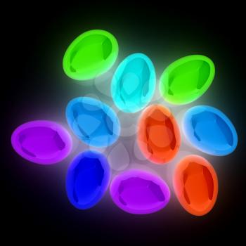 Colored Eggs on a white background