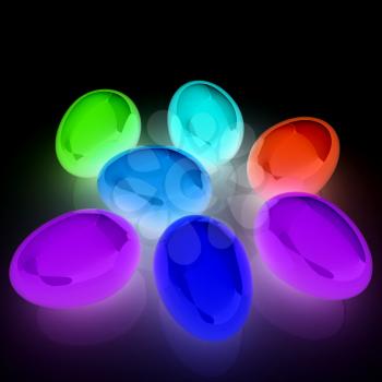 Colored Eggs on a white background