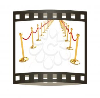 3d illustration of path to the success. The film strip