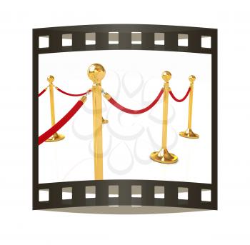 3d illustration of path to the success. The film strip