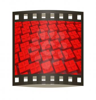 gifts box. The film strip