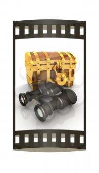 binoculars and chest. The film strip