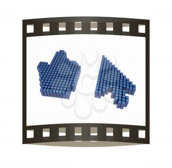 Set of Link selection computer mouse cursor on white background. The film strip