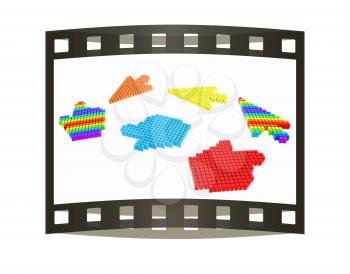 Set of Link selection computer mouse cursor on white background. The film strip