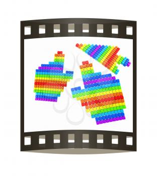 Set of Link selection computer mouse cursor on white background. The film strip