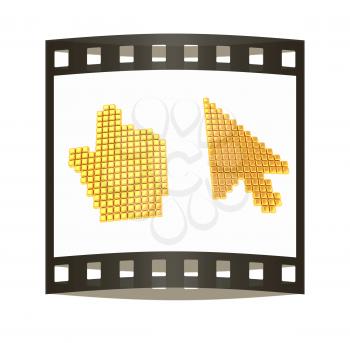 Set of Link selection computer mouse cursor on white background. The film strip