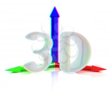 3D text. 3D illustration. Anaglyph. View with red/cyan glasses to see in 3D.