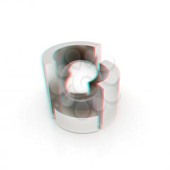 Abstract structure. 3D illustration. Anaglyph. View with red/cyan glasses to see in 3D.