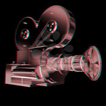 Old camera. 3d render. 3D illustration. Anaglyph. View with red/cyan glasses to see in 3D.