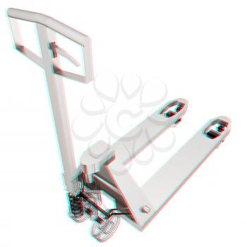 3d model pallet jack. 3D illustration. Anaglyph. View with red/cyan glasses to see in 3D.