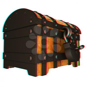 The chest. 3D illustration. Anaglyph. View with red/cyan glasses to see in 3D.