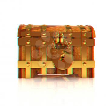 The chest. 3D illustration. Anaglyph. View with red/cyan glasses to see in 3D.