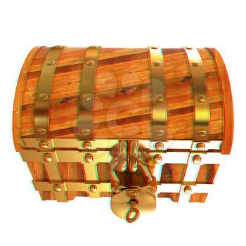 The chest. 3D illustration. Anaglyph. View with red/cyan glasses to see in 3D.