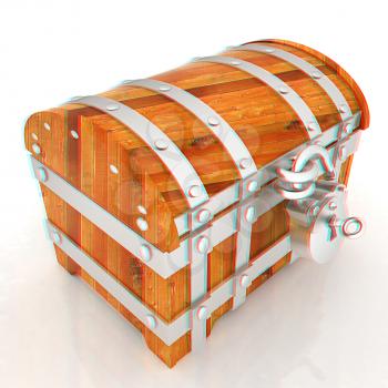 The chest. 3D illustration. Anaglyph. View with red/cyan glasses to see in 3D.