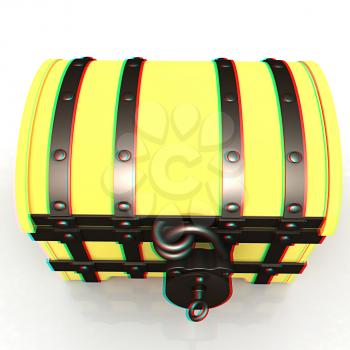 The chest. 3D illustration. Anaglyph. View with red/cyan glasses to see in 3D.