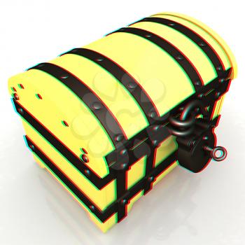 The chest. 3D illustration. Anaglyph. View with red/cyan glasses to see in 3D.