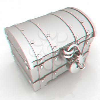 The chest. 3D illustration. Anaglyph. View with red/cyan glasses to see in 3D.