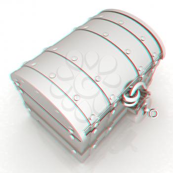 The chest. 3D illustration. Anaglyph. View with red/cyan glasses to see in 3D.